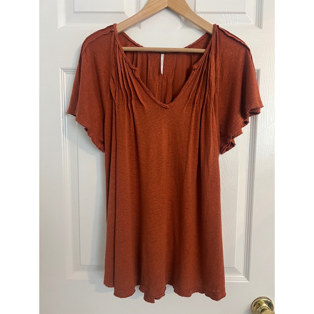 Free People Women's Medium Linen Blend Boho Tunic Top